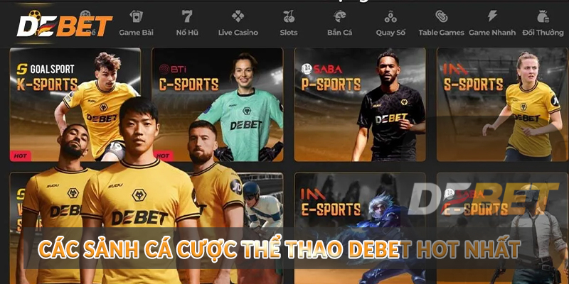 Thể Thao Debet - Thiên đường cá cược hot nhất 2024 2 Các sảnh cá cược Thể Thao Debet hot nhất